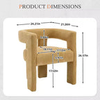 Sillas de comedor modernas tapizadas en chenilla con diseño de barril y estructura de madera, sillones decorativos para cocina, comedor o salón
