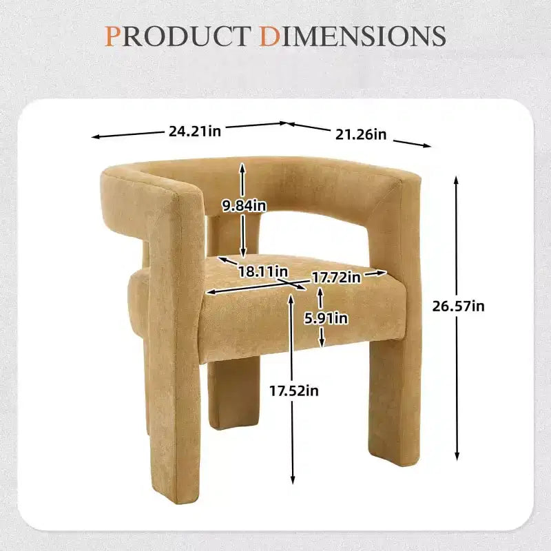 Sillas de comedor modernas tapizadas en chenilla con diseño de barril y estructura de madera, sillones decorativos para cocina, comedor o salón