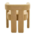 Sillas de comedor modernas tapizadas en chenilla con diseño de barril y estructura de madera, sillones decorativos para cocina, comedor o salón
