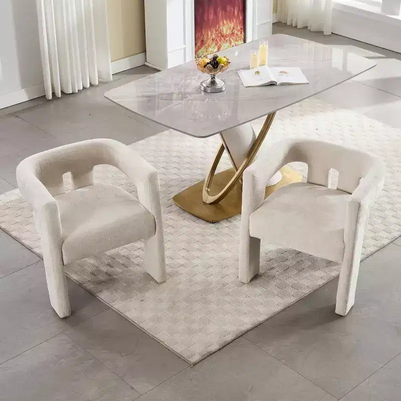 Sillas de comedor modernas tapizadas en chenilla con diseño de barril y estructura de madera, sillones decorativos para cocina, comedor o salón