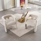 Sillas de comedor modernas tapizadas en chenilla con diseño de barril y estructura de madera, sillones decorativos para cocina, comedor o salón