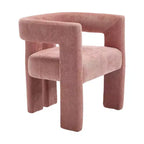 Sillas de comedor modernas tapizadas en chenilla con diseño de barril y estructura de madera, sillones decorativos para cocina, comedor o salón