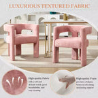 Sillas de comedor modernas tapizadas en chenilla con diseño de barril y estructura de madera, sillones decorativos para cocina, comedor o salón