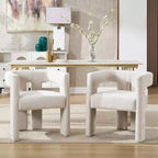Set of 2 Modern Chenille Upholstered Dining Chairs with Barrel Design and Wood Frame, Accent Armchairs for Kitchen, Dining Room or Lounge-Panipeachy