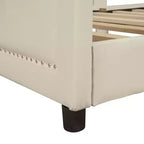 Cama de día tapizada tamaño Twin, cabecero con orejas de conejo, habitación infantil, rosa