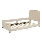 Cama de día tapizada tamaño Twin, cabecero con orejas de conejo, habitación infantil, rosa