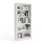 71 Tall White Bookcase C 5-Tier Modern Wooden Bookshelf for Bedroom, Living Room & Office