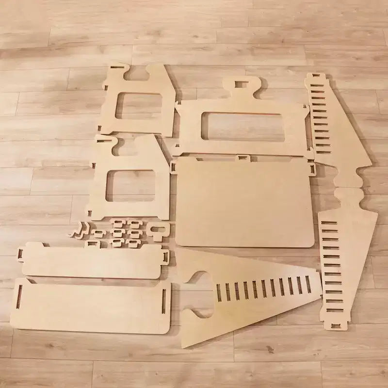 Escritorio de Madera "Crece Conmigo" para Sentarse o Estar de Pie, Ajustable, Mueble Montessori, Natural