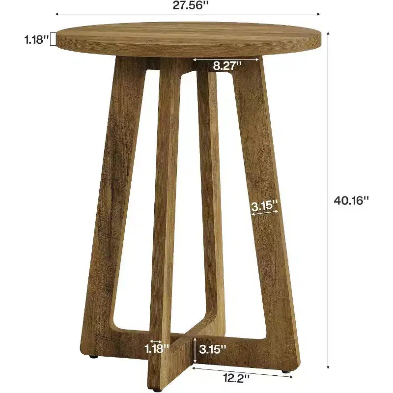 Mesa redonda de bar, altura de barra de 40.15, mesa de bistró para bares pequeños, sala de estar, cocina, marrón (solo mesa)