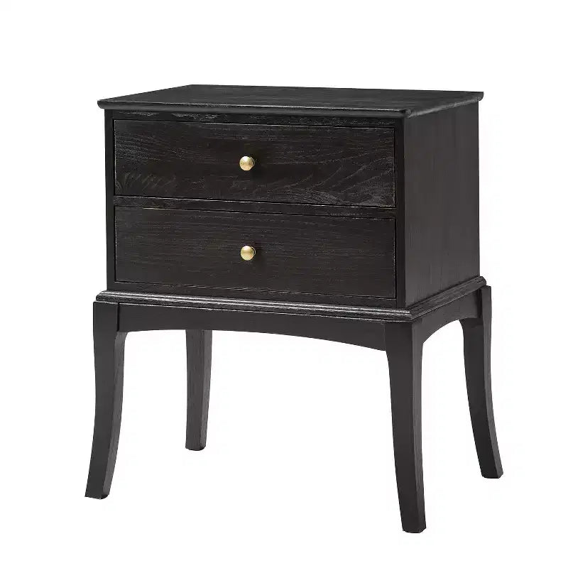 Renata Transitional Solid Wood end table with Built-in Outlet