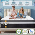 Cooling Relief Gel Queen Size Mattress in a Box, 14in Mattress in a Box, Medium-Firm for Presure Relief&Cooler Sleep, Motion Isolation