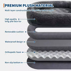 Cama para Perros para Humanos y Mascotas, 67x43x8 Cama para Perros Tamaño Humano con Almohada y Asa Portátil, Cama Ortopédica Lavable de Pelo Sintético para Perros