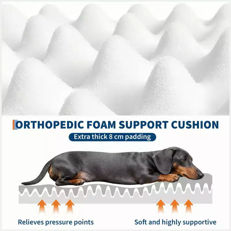 Cama para Perros para Humanos y Mascotas, 67x43x8 Cama para Perros Tamaño Humano con Almohada y Asa Portátil, Cama Ortopédica Lavable de Pelo Sintético para Perros