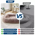 Cama para Perros para Humanos y Mascotas, 67x43x8 Cama para Perros Tamaño Humano con Almohada y Asa Portátil, Cama Ortopédica Lavable de Pelo Sintético para Perros