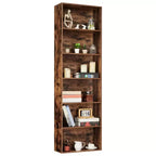 6-Tier Industrial Bookcase, Tall Bookshelf with 35 LB Shelf Capacity and Anti-Tip Design for Living Room, Office, or Bedroom Storage