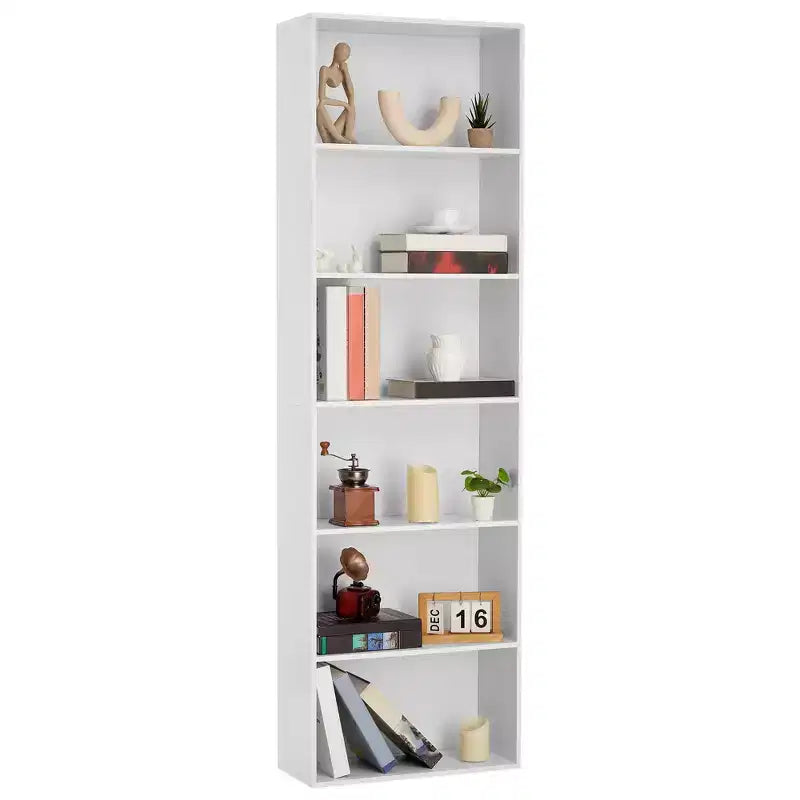 Estantería Industrial de 6 Niveles, Librero Alto con Capacidad de 35 Libras por Estante y Diseño Antivuelco para Sala de Estar, Oficina o Almacenamiento en Dormitorio