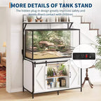 Soporte para tanques de reptiles para acuarios de hasta 120 galones, soporte para terrarios de 48 x 24 con armario de almacenamiento y estante de exhibición