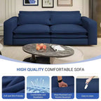 Sofá cama de 93 pulgadas tamaño King, sofá cama extraíble, sofá cama convertible 3 en 1 con 2 almohadas lumbares, azul