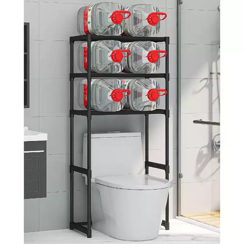 Estante de 3 niveles para colocar sobre el inodoro, mueble de almacenamiento independiente para baño que ahorra espacio, fácil montaje
