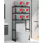 Estante de 3 niveles para colocar sobre el inodoro, mueble de almacenamiento independiente para baño que ahorra espacio, fácil montaje