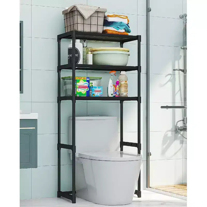 Estante de 3 niveles para colocar sobre el inodoro, mueble de almacenamiento independiente para baño que ahorra espacio, fácil montaje