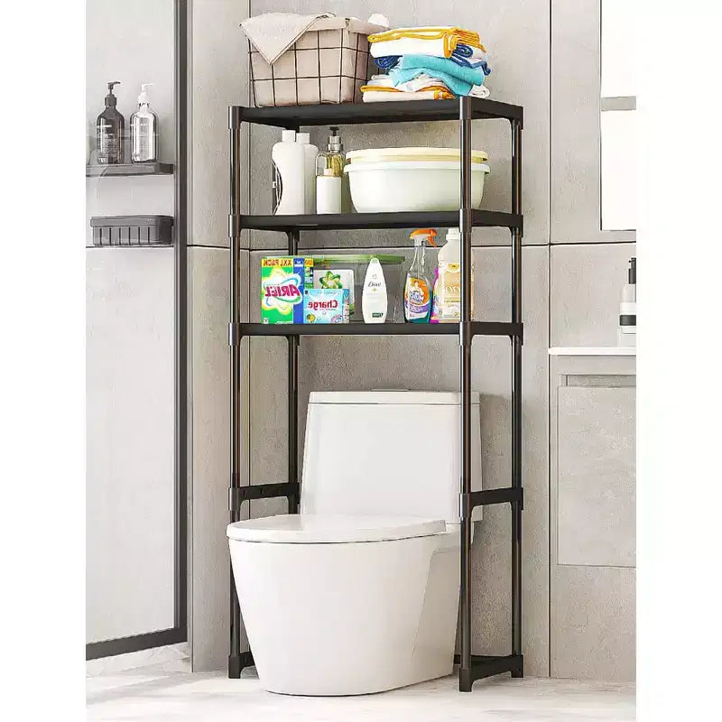 Estante de 3 niveles para colocar sobre el inodoro, mueble de almacenamiento independiente para baño que ahorra espacio, fácil montaje