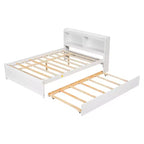 Cama Matrimonial con Nido,Estantería,Blanco