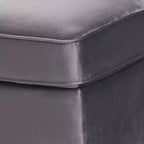 Otomana de terciopelo de lujo con patas de metal, módulo otomano contemporáneo para sala de estar con relleno de espuma de alta resistencia, gris