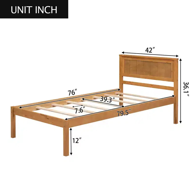 Base de cama Alvarez con cabecero y soporte de láminas de madera