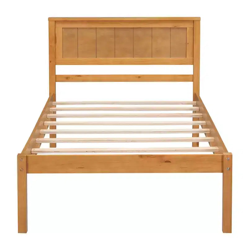 Base de cama Alvarez con cabecero y soporte de láminas de madera