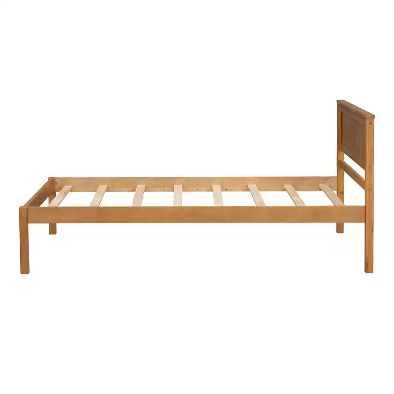 Base de cama Alvarez con cabecero y soporte de láminas de madera