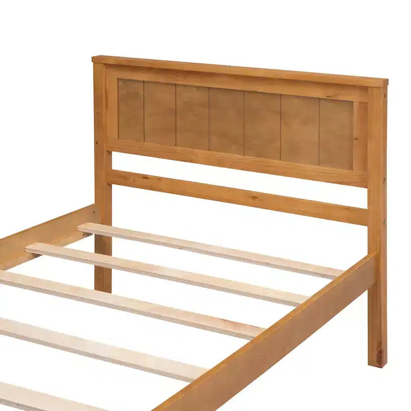 Base de cama Alvarez con cabecero y soporte de láminas de madera