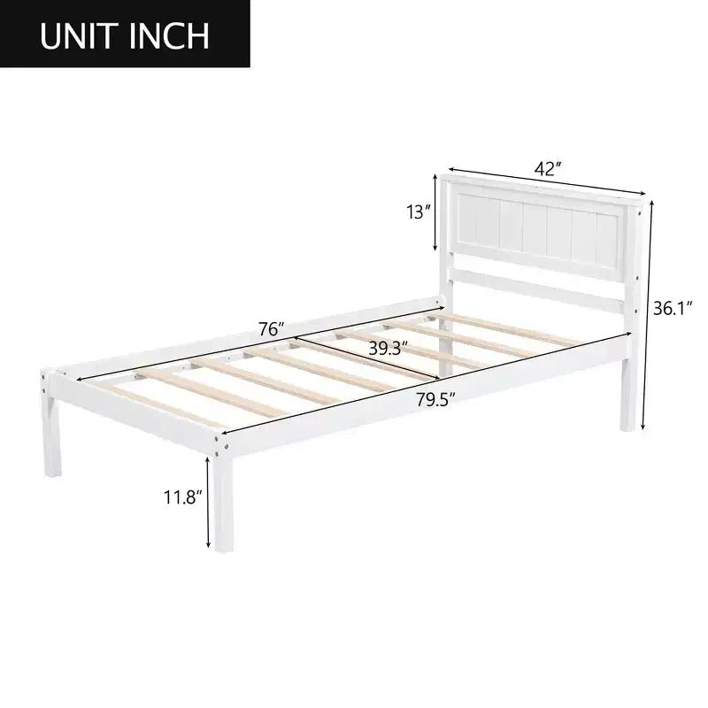 Base de cama Alvarez con cabecero y soporte de láminas de madera