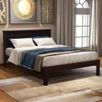 Base de cama Alvarez con cabecero y soporte de láminas de madera