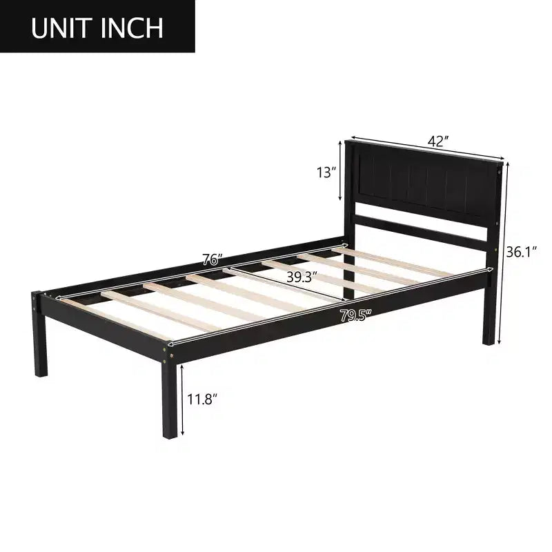 Base de cama Alvarez con cabecero y soporte de láminas de madera