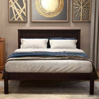 GDFStudio Alvarez Platform Bed Frame with Headboard and Wood Slat Support