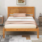 Base de cama Alvarez con cabecero y soporte de láminas de madera