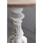 Mesa auxiliar redonda blanca antigua diseño clásico D26x31