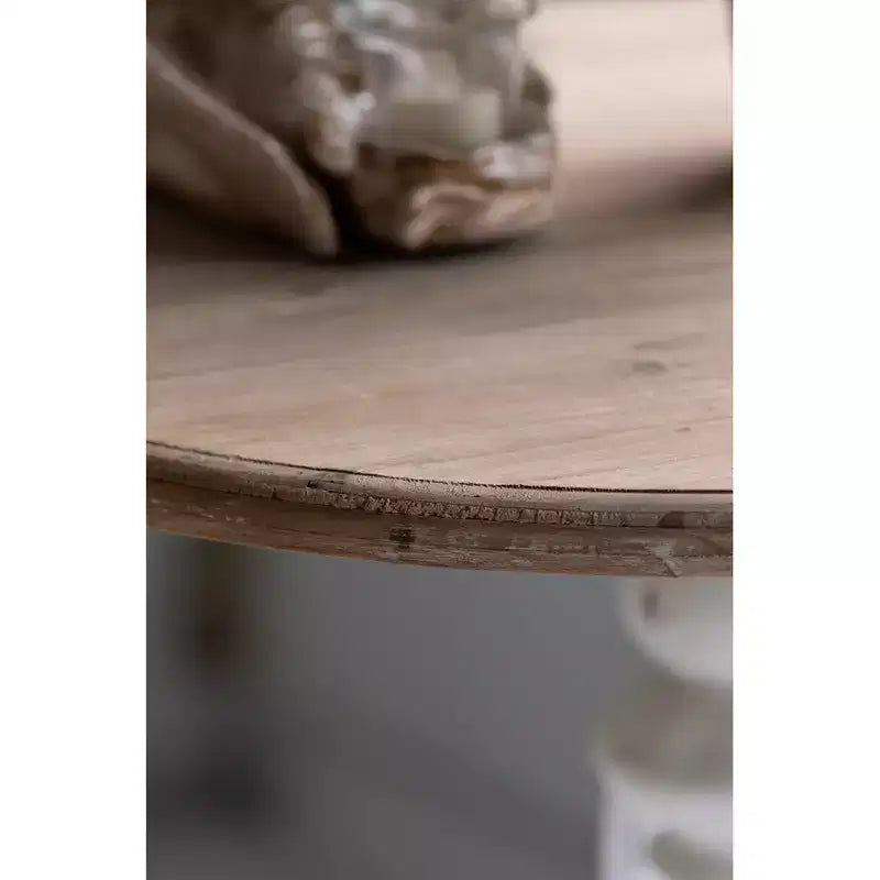 Mesa auxiliar redonda blanca antigua diseño clásico D26x31