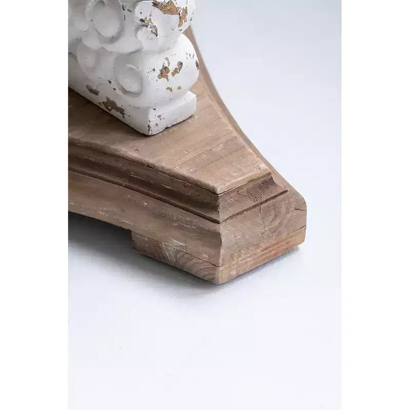 Mesa auxiliar redonda blanca antigua diseño clásico D26x31