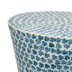 Taburete decorativo de jardín redondo cónico, nácar azul D14x20
