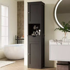 Celebalcony Tall Bathroom Storage Cabinet,with Doors and Drawer, Freestanding Narrow Bathroom Organizer with Adjustable Shelves for Small Space