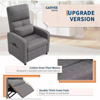 Sillón reclinable para adultos, reclinable ajustable ergonómico sobrecargado, sofá individual, mecedora con 2 bolsillos laterales para sala de estar, dormitorio