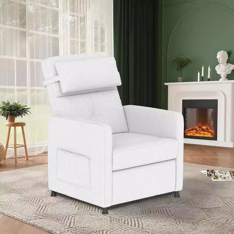 Sillón reclinable para adultos, reclinable ajustable ergonómico sobrecargado, sofá individual, mecedora con 2 bolsillos laterales para sala de estar, dormitorio