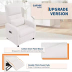 Sillón reclinable para adultos, reclinable ajustable ergonómico sobrecargado, sofá individual, mecedora con 2 bolsillos laterales para sala de estar, dormitorio