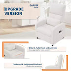 Sillón reclinable para adultos, reclinable ajustable ergonómico sobrecargado, sofá individual, mecedora con 2 bolsillos laterales para sala de estar, dormitorio