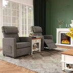 Sillón reclinable para adultos, reclinable ajustable ergonómico sobrecargado, sofá individual, mecedora con 2 bolsillos laterales para sala de estar, dormitorio