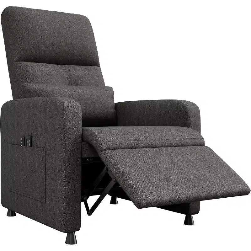 Recliner Chair for Adults, Adjustable Recliner Ergonomic Overstuffed Single Sofa, Rocking Chair with 2 Side Pockets for Living Room, Bedroom