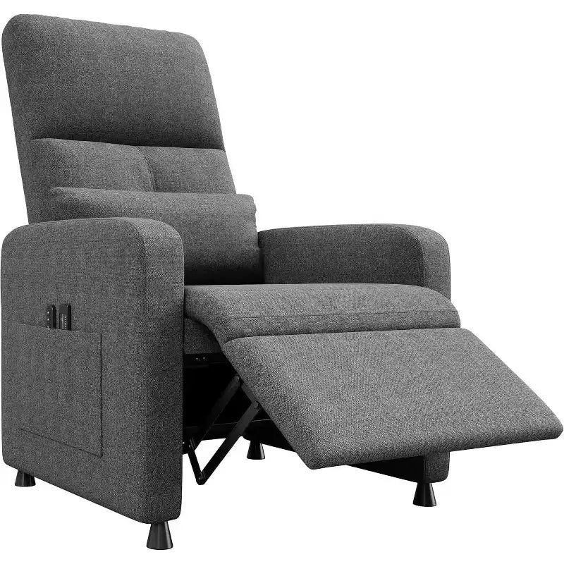 Sillón reclinable para adultos, reclinable ajustable ergonómico sobrecargado, sofá individual, mecedora con 2 bolsillos laterales para sala de estar, dormitorio