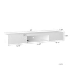 Mueble para TV flotante de pared de 160 cm con iluminación LED de 16 colores, mueble de TV moderno de 160 cm, compatible con televisores de 55/60/65 pulgadas, blanco